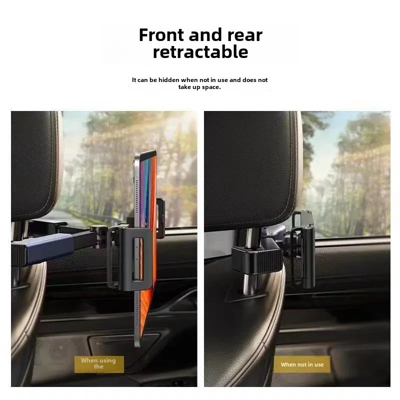 Car Headrest Mobile Phone Holder Car Rear Headrest 360 ° Rotating telescopic multifunctional flat bracket universal