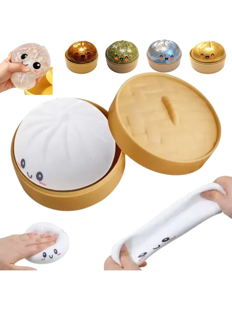 Flash Dumpling Slow Rebound Squishy Ball Soft Pinch Stress Relief Toy Home Office Decor Gift - afbeelding 2