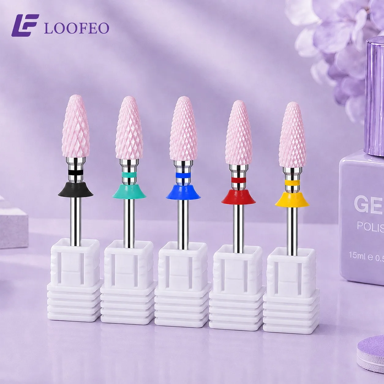 1pc Pink Ceramic Nail Drill Bit Milling Cutter for E File Bit for Refining Sidewall Cuticle Removal Acrylic Bits Manicure Tools