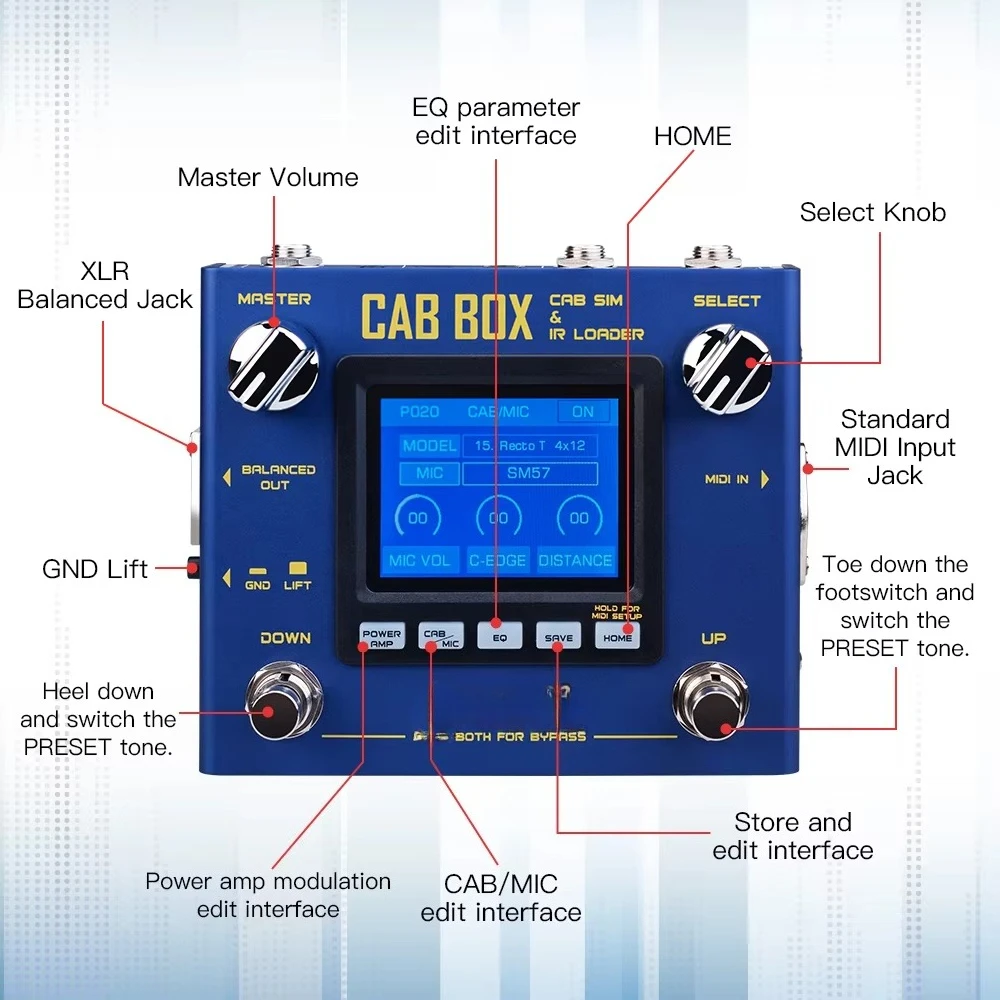 R-08 C   inet Modeling Pedal Built-in 4 Tube Amplifier Simulation 20 C   inet & 11 Microphone Models Support IR Loading