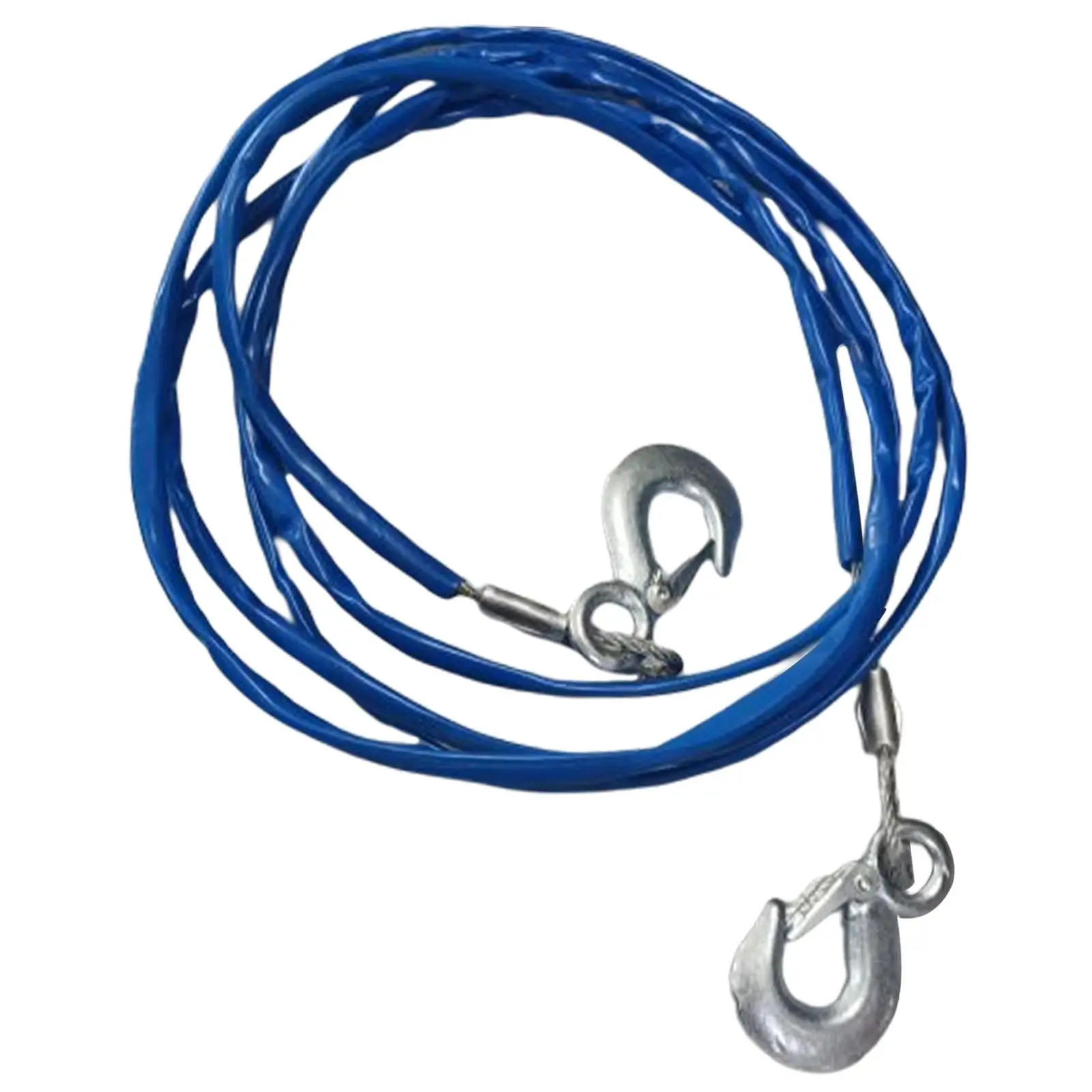 Tow Rope Cable Blue Metal Wire Heavy Duty Performance Hook for Vehicle Tractor Trailer Towing Support