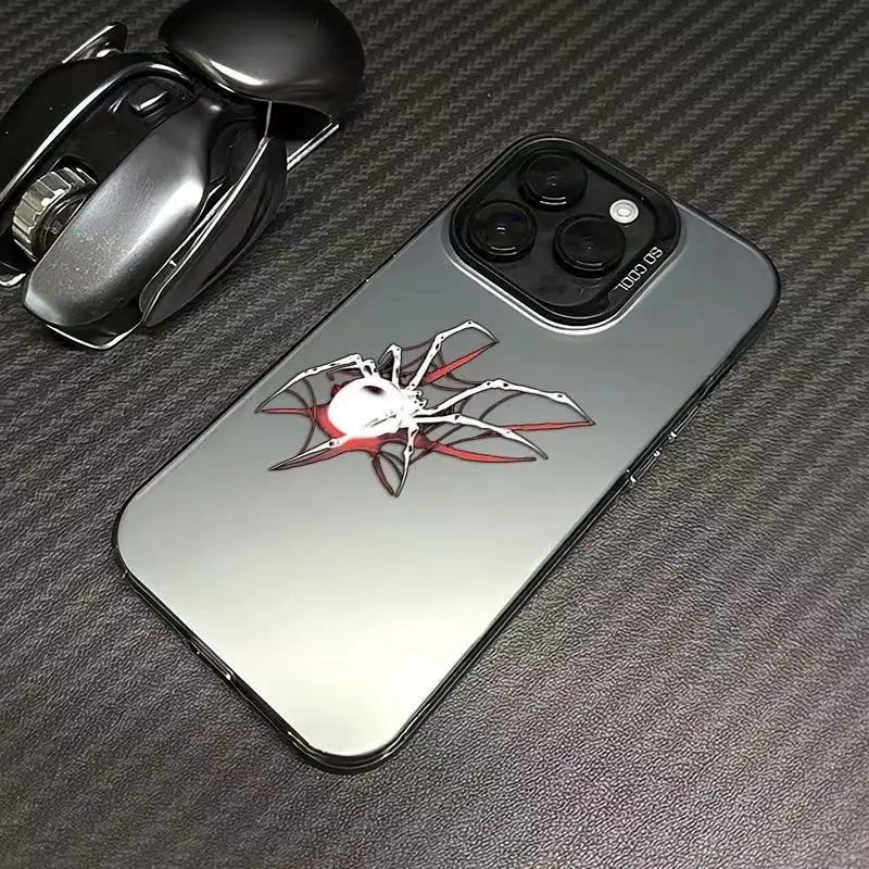 Coque de téléphone Black Spider Cartoon DstressVerde, coque laser 256, coque pour iPhone 16 15 14 13 12 11 Pro Max Poly XS MAX 7 8 PLUS MINI Y2K