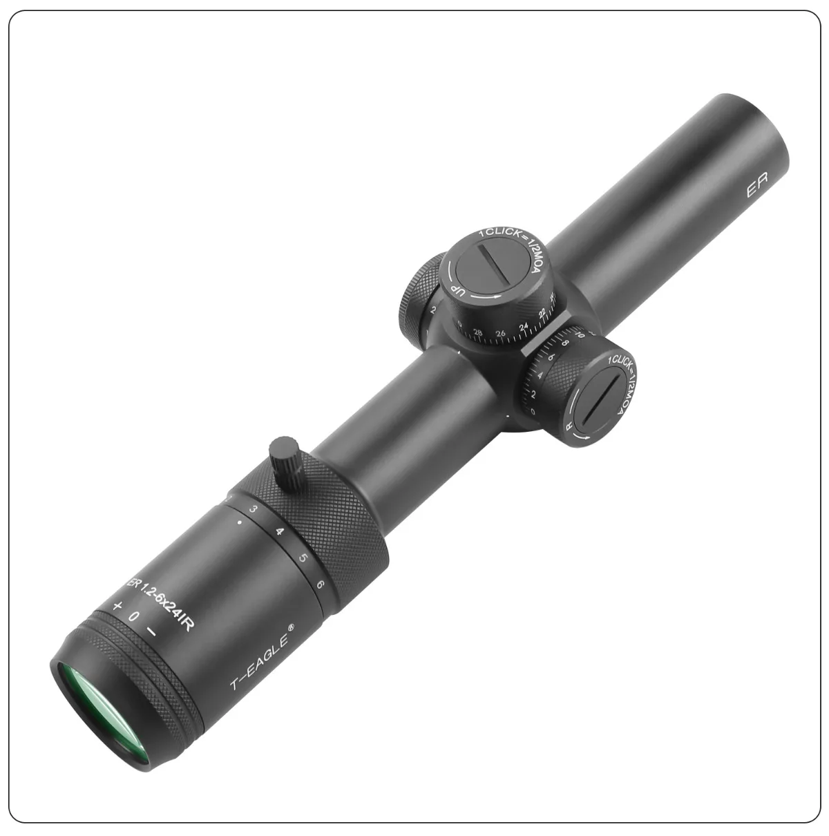 T-EAGLE 1.2-6x24IR HK Cross Reticle W/ Illumination for Long Range Rifle Scope Hunting Fit 11/20mm Rail Mount or Y035 Bracket
