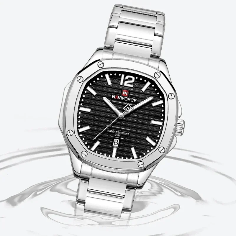 NAVIFORCE Luxury Mens Watches Fashion Sport Wristwatch Male Quartz Waterproof Steel strap Business Clock Men Relogio Masculino