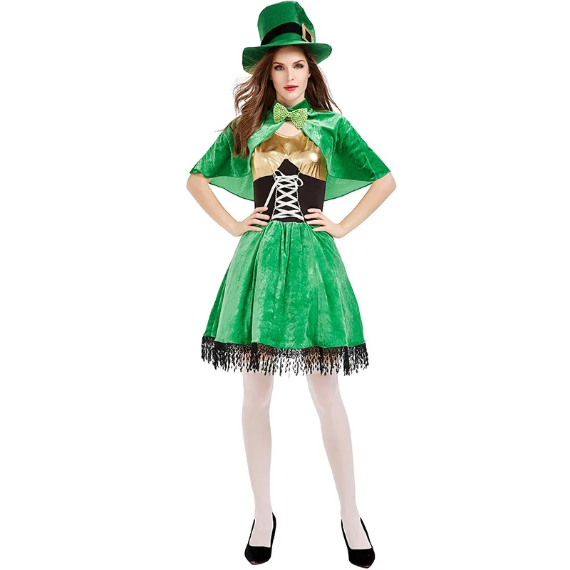 

Green Fancy Dress St Patrick Day Dress Oktoberfest Beer Women's Costume
