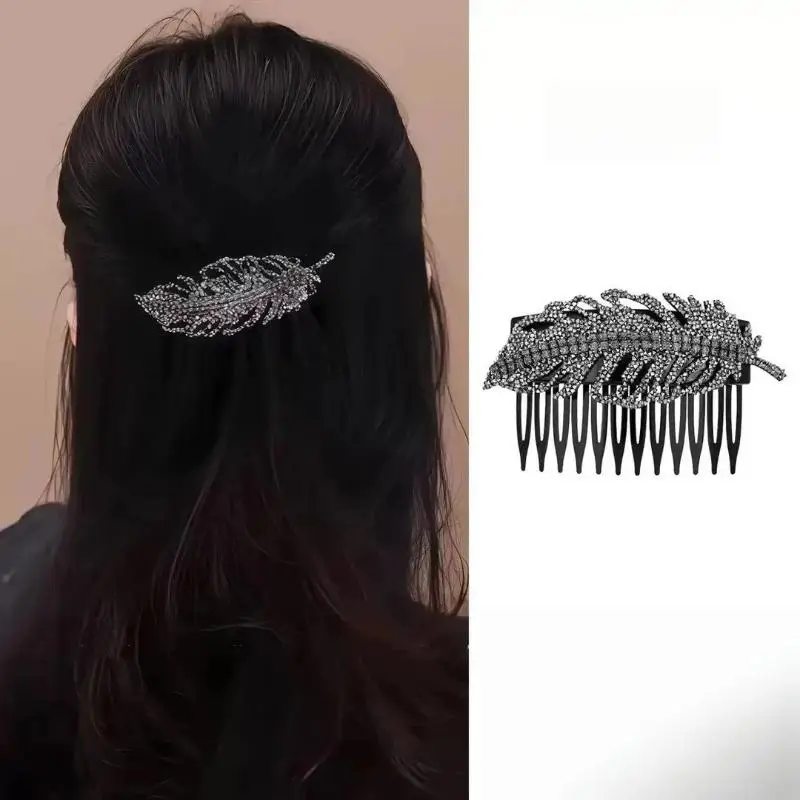 2 Stück Rutschfeste Seiten-Haarspangen mit Strass-Weizenähren für Frauen und Mädchen, Haaraccessoires für den Alltag und Partys – Detail 5