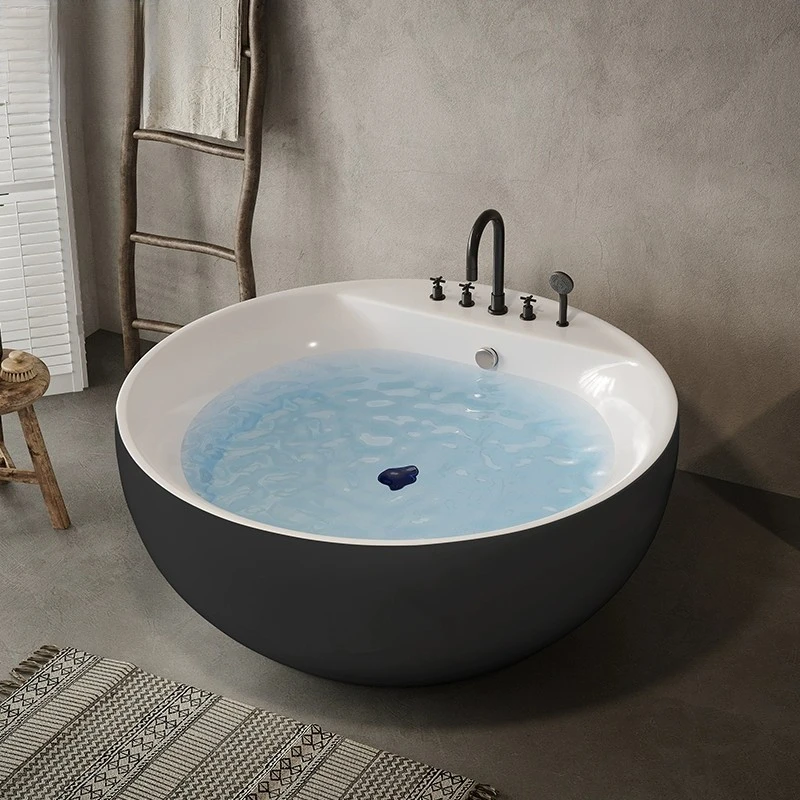 Acrylic round independent bathtub doublecouple large space b&b hotel bathtub bath