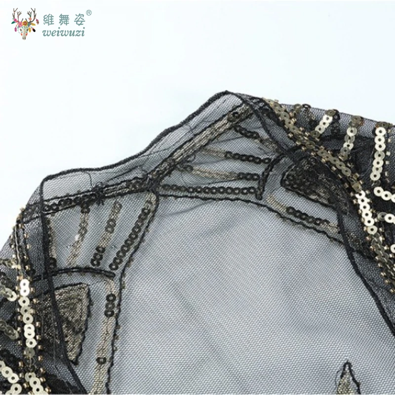 手作りのタッセルとスパンコールとメッシュのペアレトロパーティーディナーチャイナドレスイブニングドレスショールスタイルエレガントなチャームチャーミング