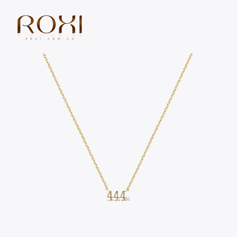 ROXI 925 Sterling Silver Angel Number Pendant Necklace Microinlaid CZ Women's Clavicle Necklace Chic Birthday Anniversary Gift