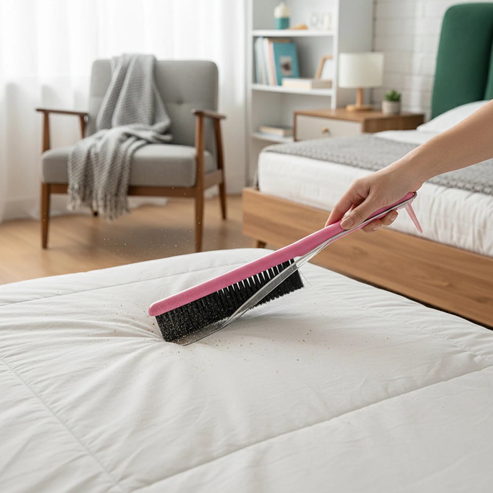 Homeowners Bed Cleaning Brush Multifunctional Mattress Lifter Soft Bristle Dusting Tool for Sofa Furniture Cleaning Gear