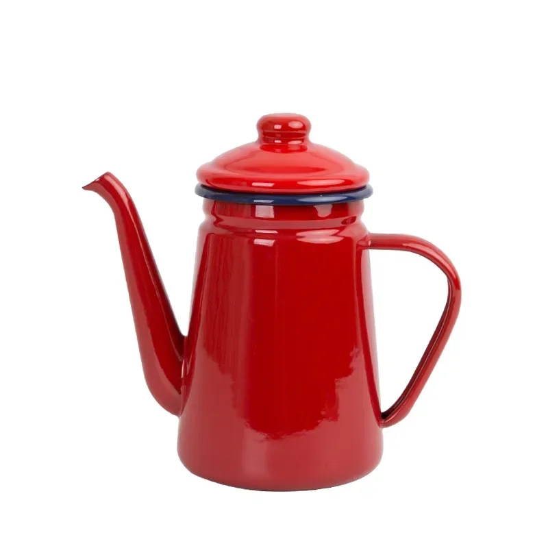 

2025 New Fashion Coffee Pot Enamel Oil Pot Hand Tea Kettle Pour Over Coffee Milk Jug Coffee Pot Tea Maker