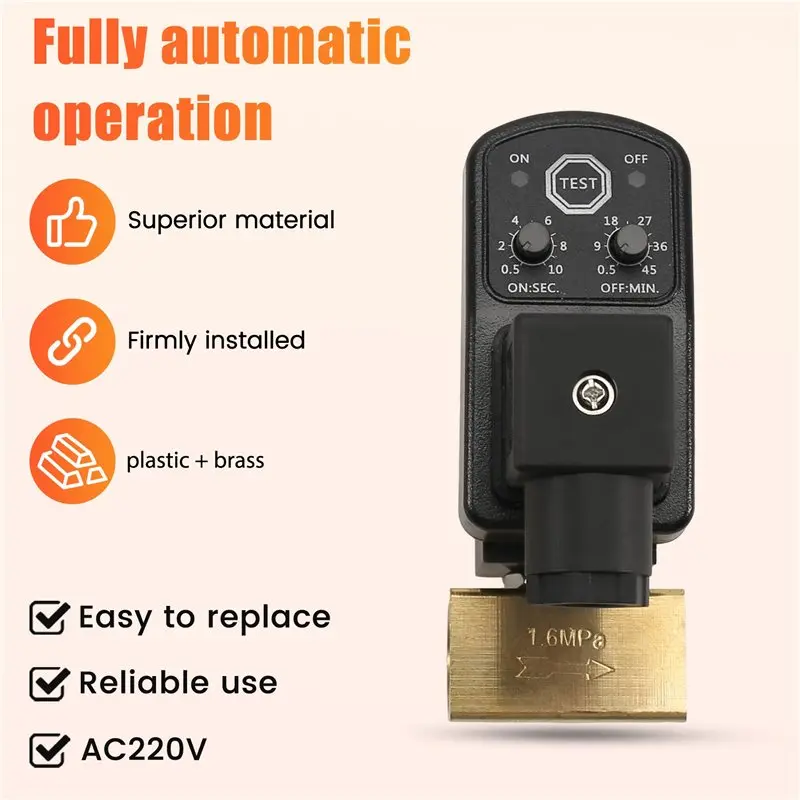 A93E-AC220V Auto Condensation Drain Valve Solenoid Compressor Digital Timer High Quality