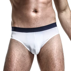 Underwear Men's Summer Ice Silk Thin Breathable Briefs Graphene Antibacterial Inseam U-Convex Sexy Ice Shorts