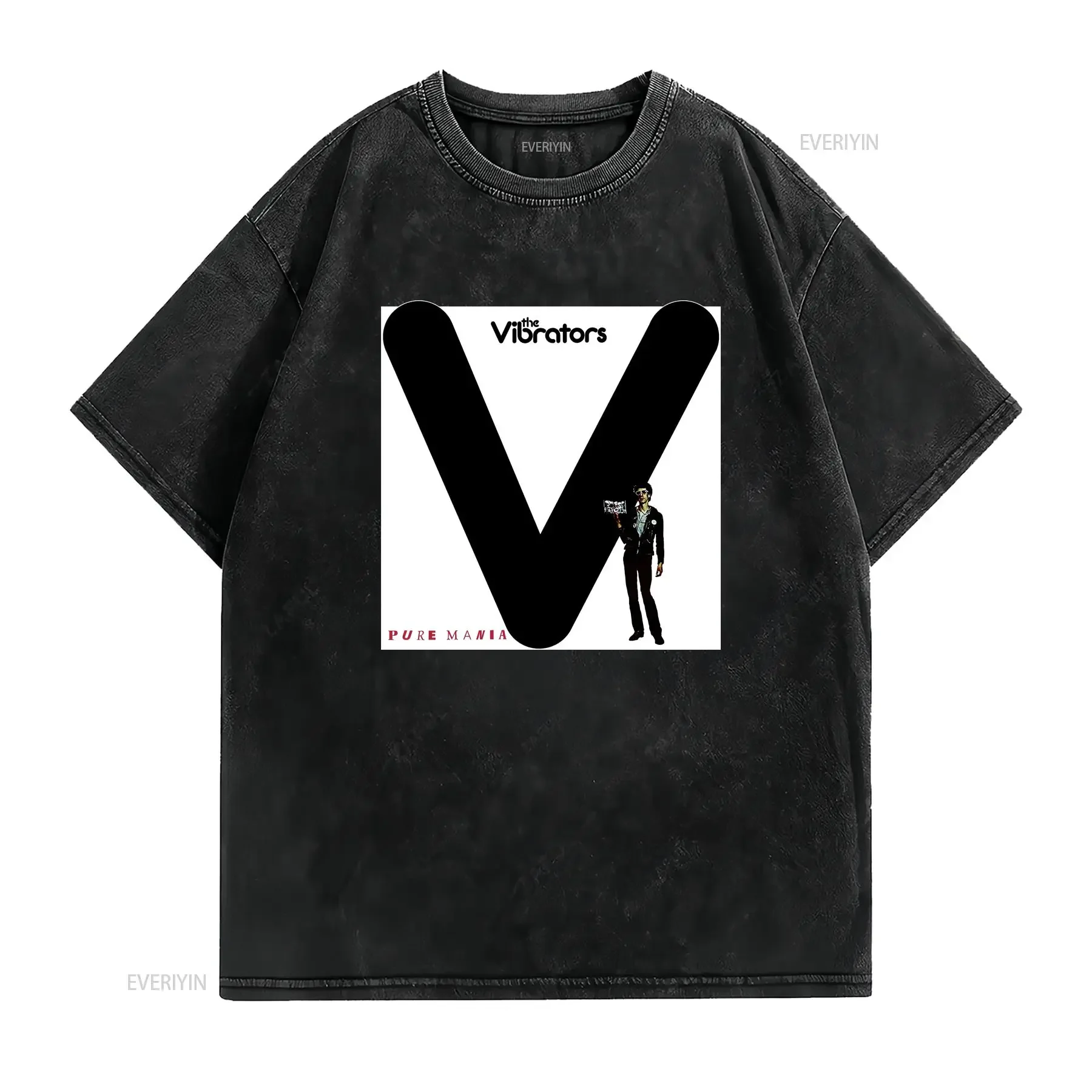 The Vibrators Pure Mania T Shirt Mens Licensed Rock N Roll Band New Black vintage Washed graphic Casual fashion