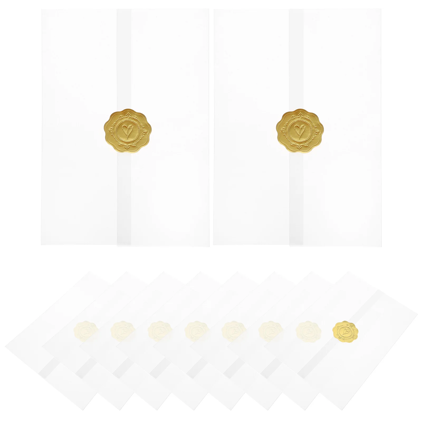 

20 Translucent Paper Envelopes 18x12 9cm Clear Invitation Cards Wedding Party Thank You Greeting Letter Photos Statements