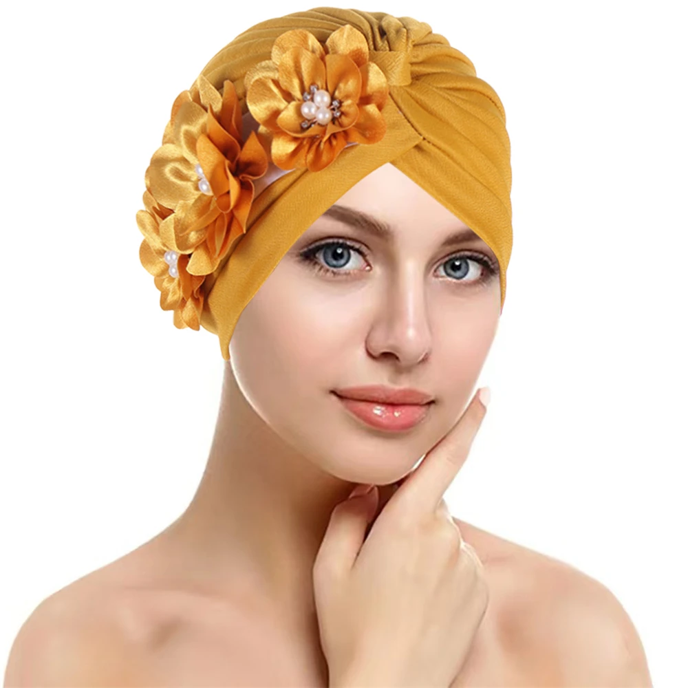 Gorro de quimio indio islámico para mujer, turbante de flores, Hijab musulmán, gorro de pérdida de Hiar, pañuelo para la cabeza, pañuelo para la cabeza