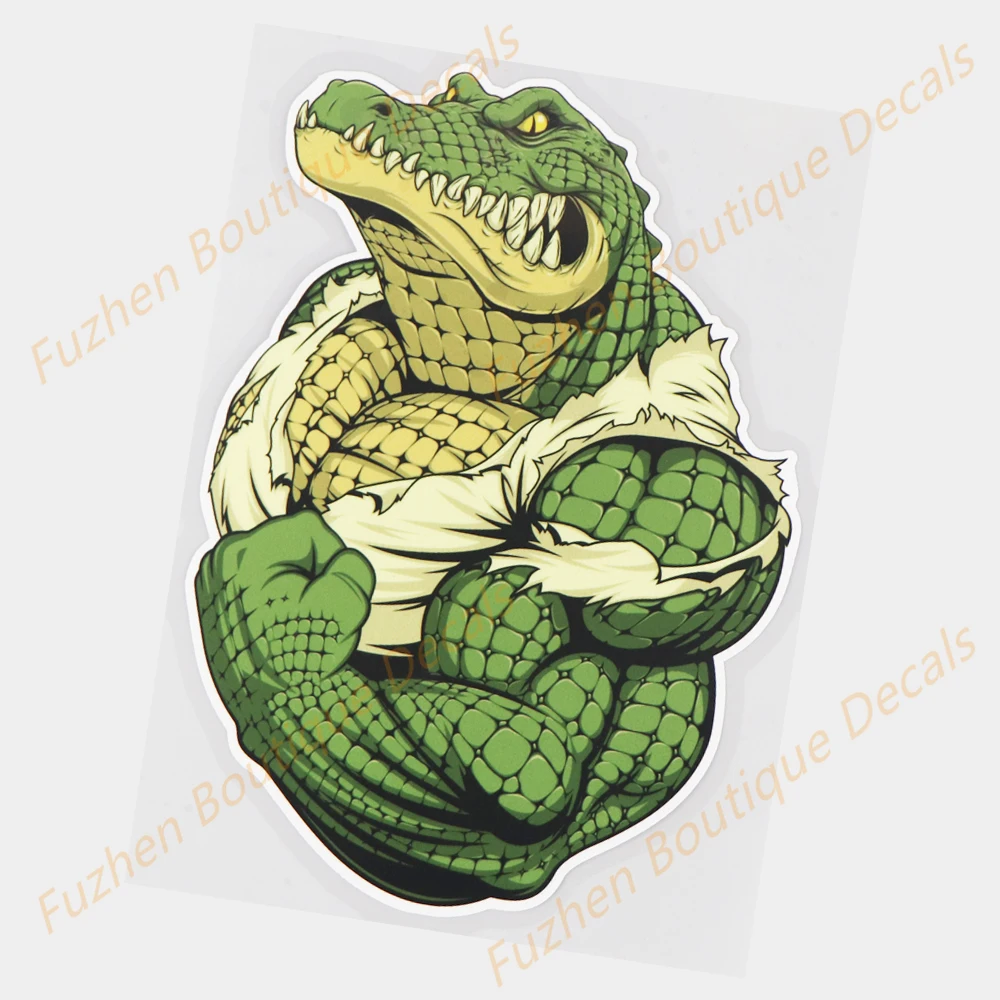 Фучжэнь бутик наклейки внешние аксессуары свирепый и сильный крокодил мультфильм забавная наклейка для автомобилей Животные декоративные наклейки