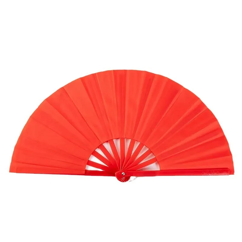 10pcs Martial Arts Chinese Traditional Pure Color Tai Chi Kung Fu Fan Plastic Folding Fan 33cm Fan Frame Two-sided Reversible