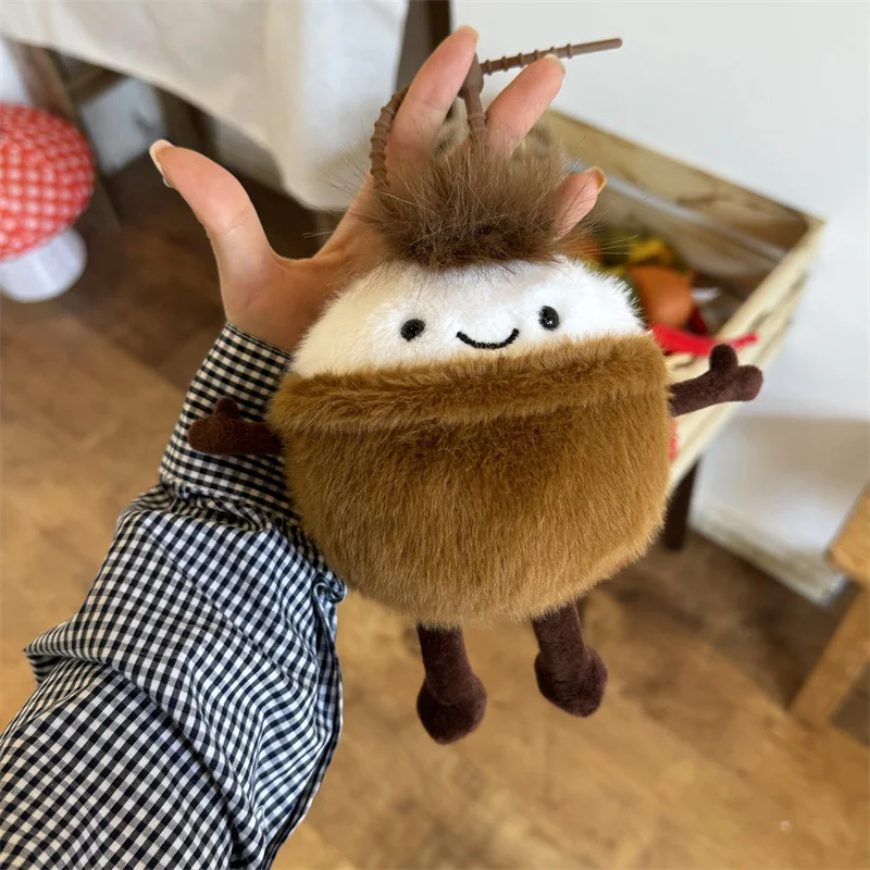 Liontin Tas Sekolah Kunci Mewah Semangka Kelapa Apel Kartun Kawaii untuk Anak Perempuan Hadiah Ulang Tahun Anak-anak Mewah Buah Boneka Cantik