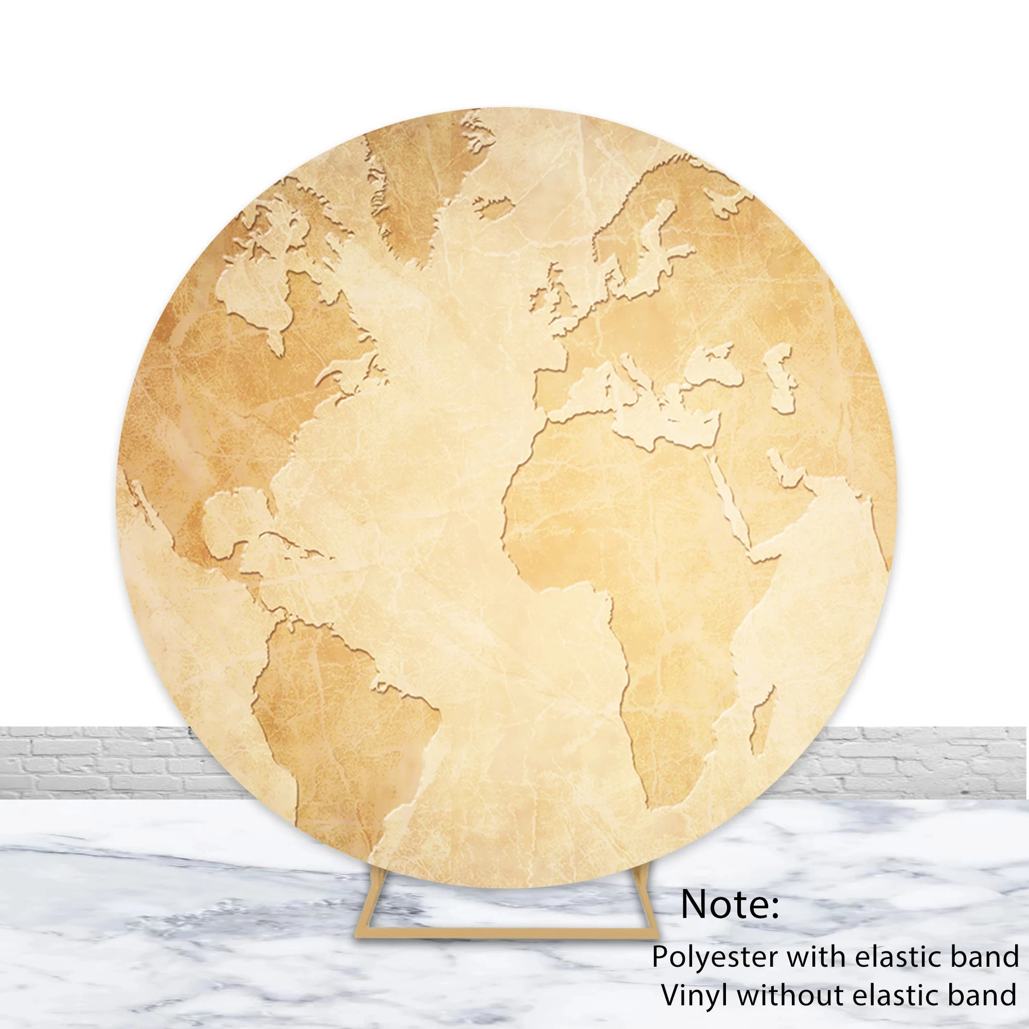 

World Map Round Background Cover Retro Wedding Decoration Birthday Party Baby Shower Photography Background Curtain Photo Props