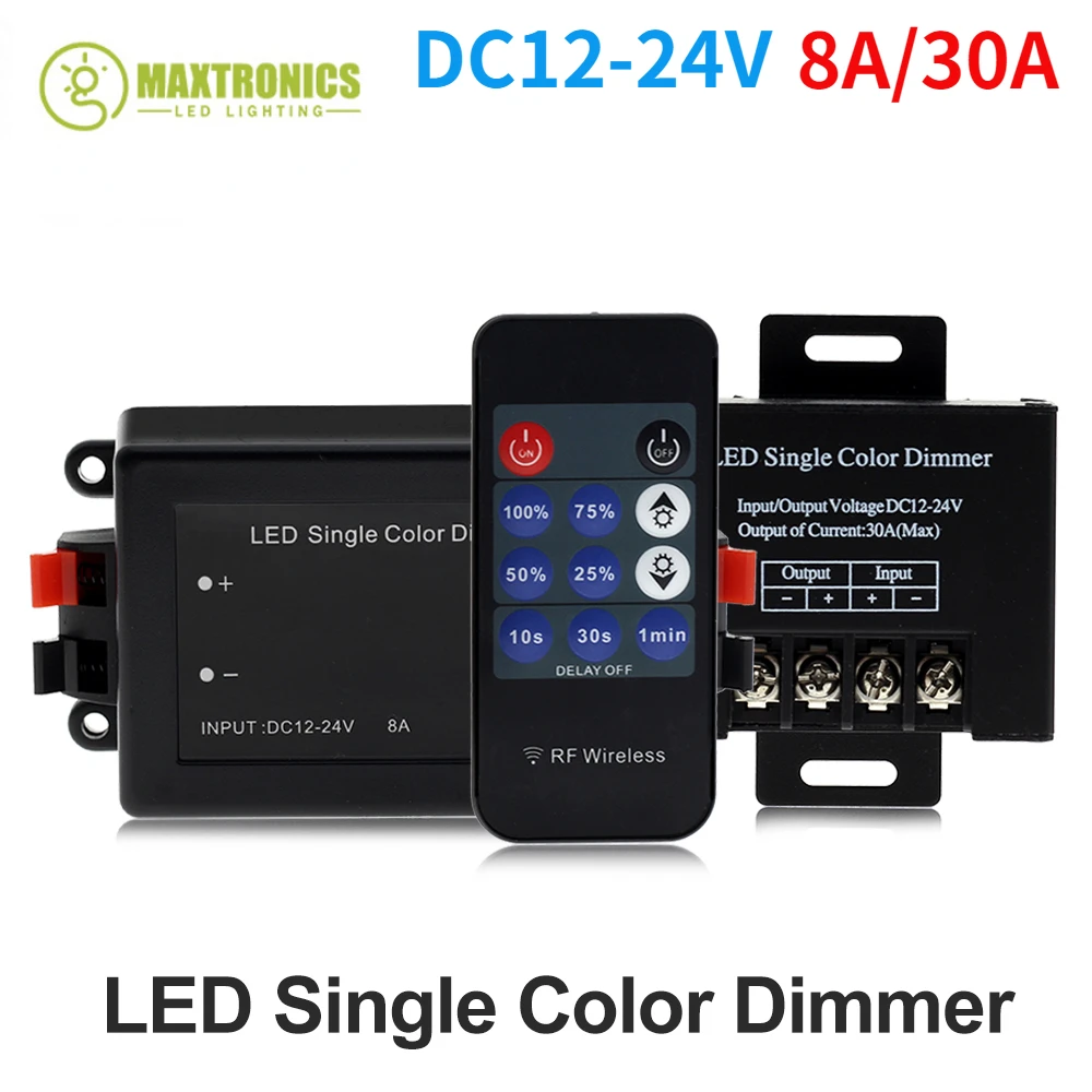 New LED Single Color Dimmer Wireless LED Controller 11 Key RF Remote Control Adjust Brightness Switch For LED Strip DC12V-24V