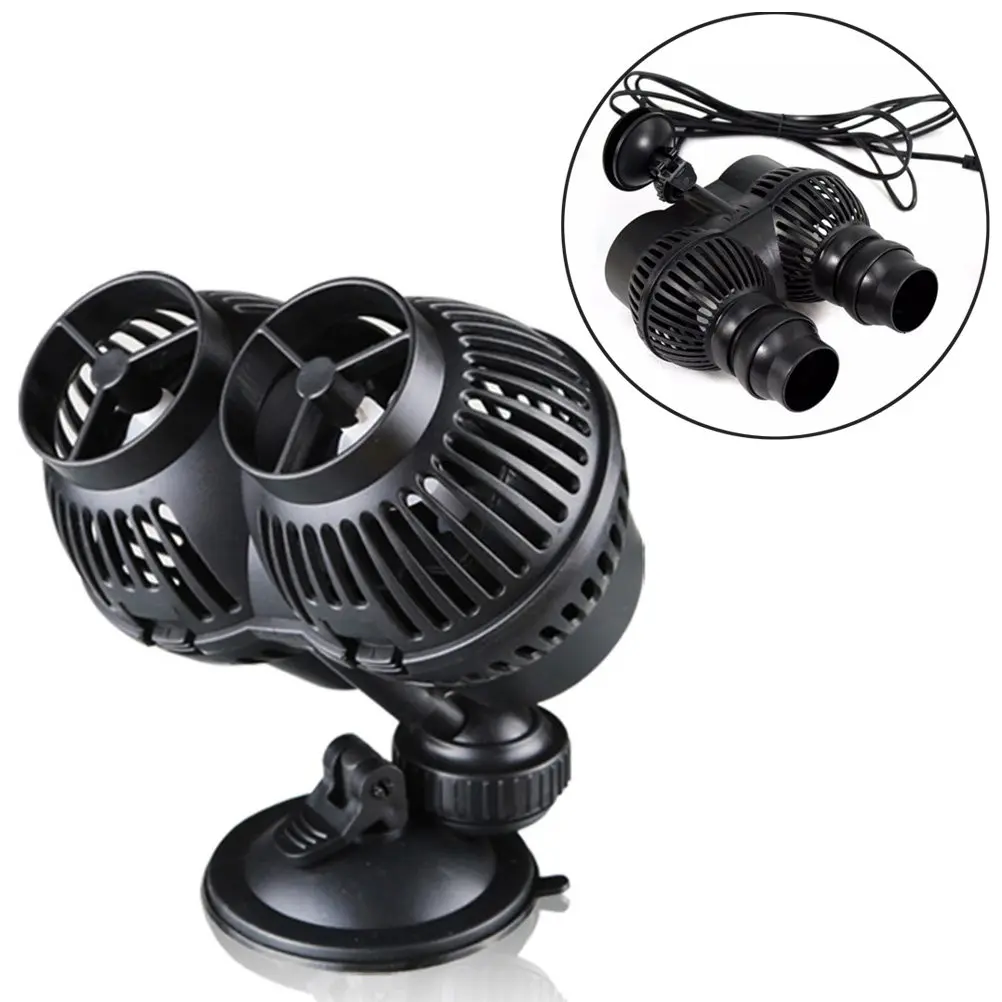

2-Head Aquarium Circulation Pump Submersible Wave Maker for Freshwater Marine Tanks Hydroponic Systems Fish Exercise Oxygenation