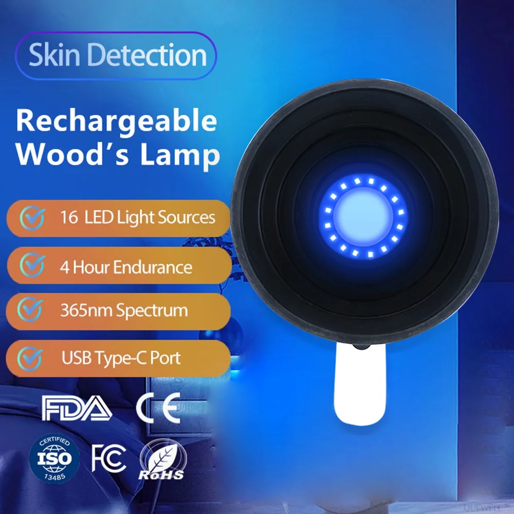 

Wood UV Analyzer Wood Lamp Facial Skin Testing Examination Magnifying Appraisal Wood UV Lamp Skin Appraisal Analyzer