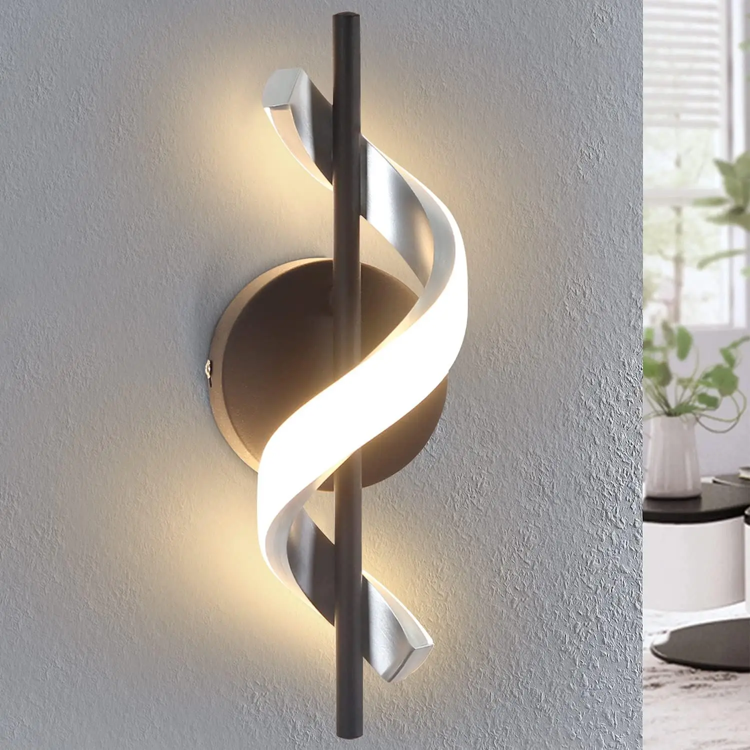 LED Wandleuchte Innen Wandlampe - Modern Design Flurlampe Schlafzimmer 3000K Warmweiß treppenhauslampe Wandbeleuchtung für Flur Schlafzimmer Treppenhaus Wohnzimmer Arbeitszimmer