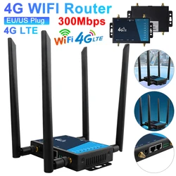 4G Wireless Router 300Mbps 4GBroadband Router with SIM Card Slot Antenna Firewall Protection EU/US Plug Wireless LTE WiFi Router