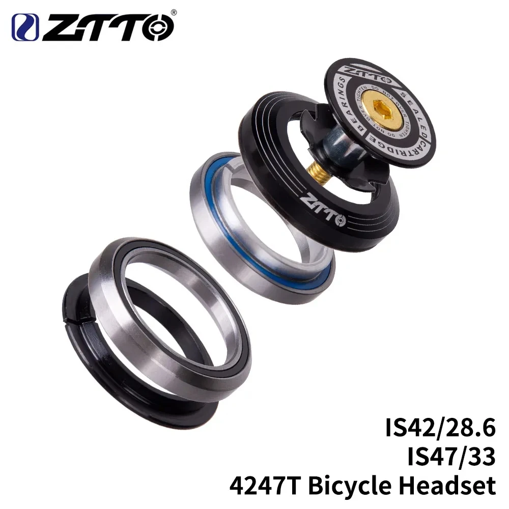 ZTTO MTB Rennrad CNC Headset 1 1/8"-1 1/2" abgedichtetes Lager 1,5 konisch 28,6 gerades Rohr Fahrradgabel internes Lenklager – Detail 22
