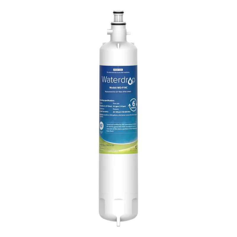 Waterdrop WD-F19C Refrigerator Water Filter Replacement for GE® RPWFE®, RPWF (with CHIP), Package May Vary