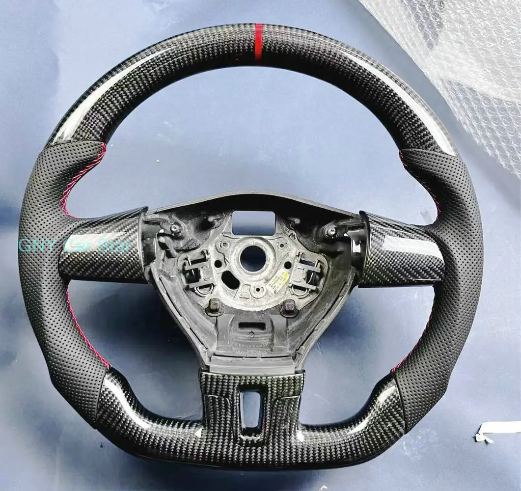 100% koolstofvezel lederen stuurwiel voor VW Volkswagen Golf 6 MK6 Passat B7 CC