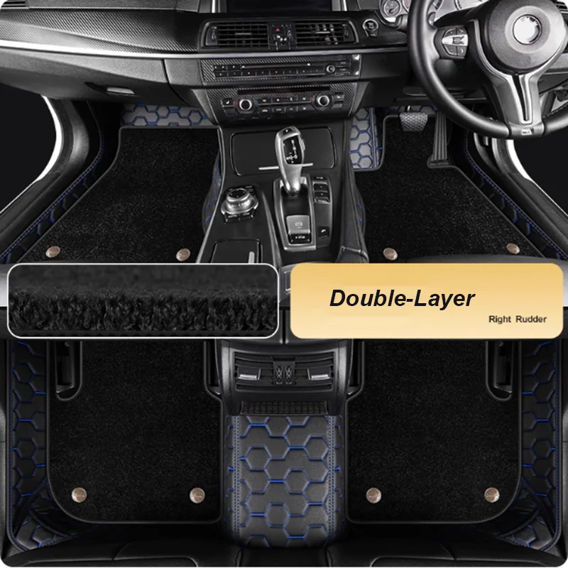 5D Custom Car Floor Mats For BMW X6 E71 E72 F16 F86 G06 G96 Auto Carpets Double Layer Coche Liners Blanket