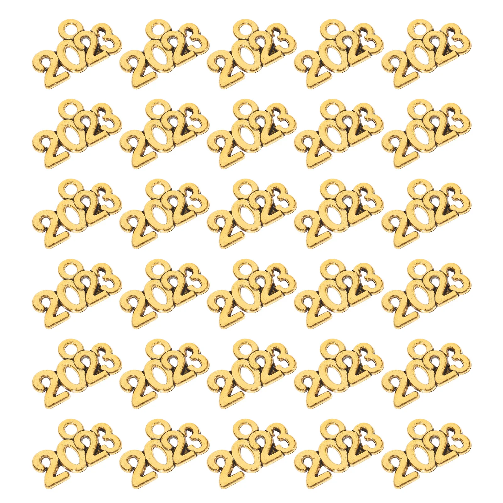 

100 Pcs 2023 Pendant Key Charms Zinc Alloy Jewelry Making Decorative Bracelet Charms Number Pendants 2023