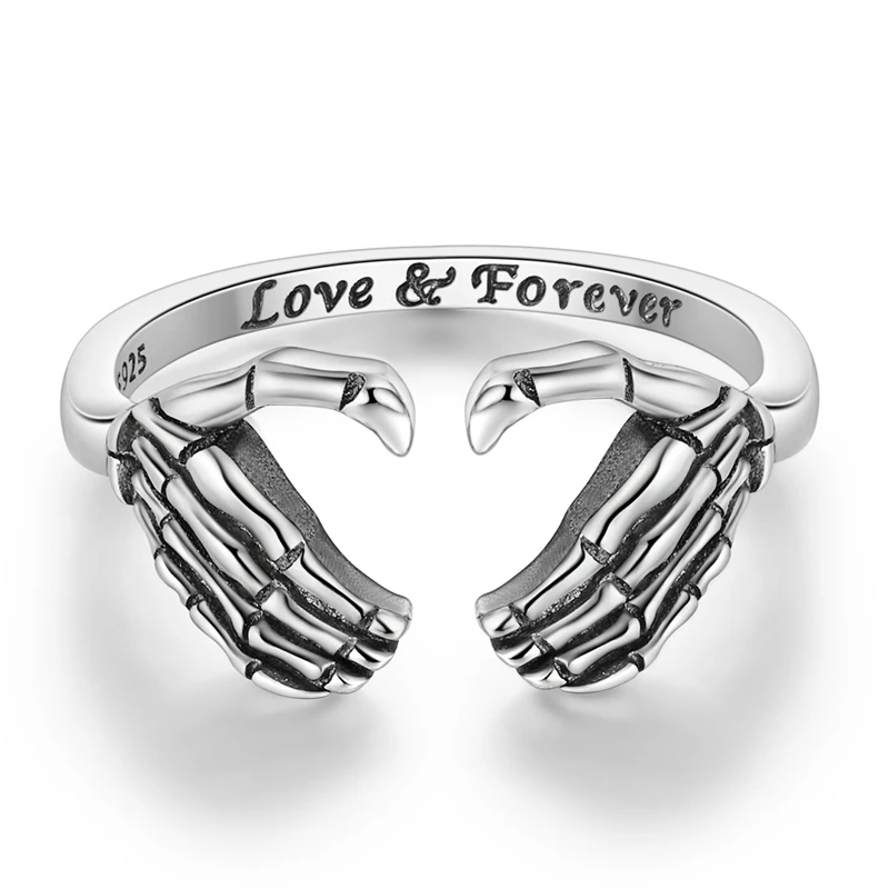 Women's Blue Star Clover Adjustable Ring, 925 Sterling Silver