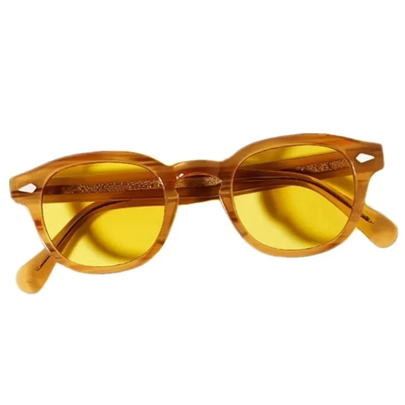 

New Quality Johnny Depp Col-Fading Blone Sunglasses UV400 Unisex Vintage Italy Round A