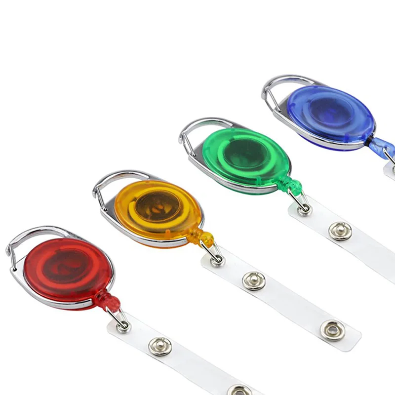 Retractable Badge Holder,10Pcs Vertical Style Clear Id Card Holders Badge Reel Clips In 10 Colors