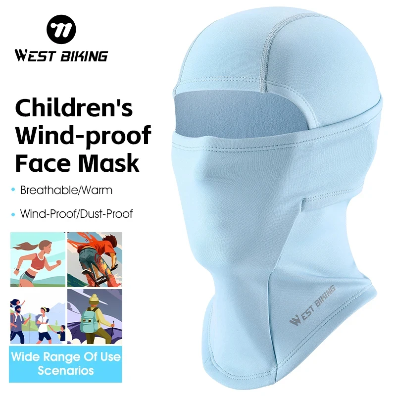 

WEST BIKING Children's Warm Face Masks Dust Wind Proof Autumn Winter Running Gear High Elastic Full Face Mask For Camping Hiking