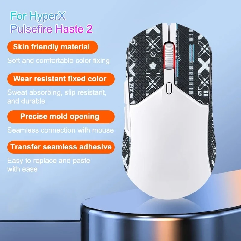 Textured Sweat-Absorbent Gaming Mouse Tape For HyperX Pulsefire Haste 2 – Durable Wired Mouse Grip Accessory
