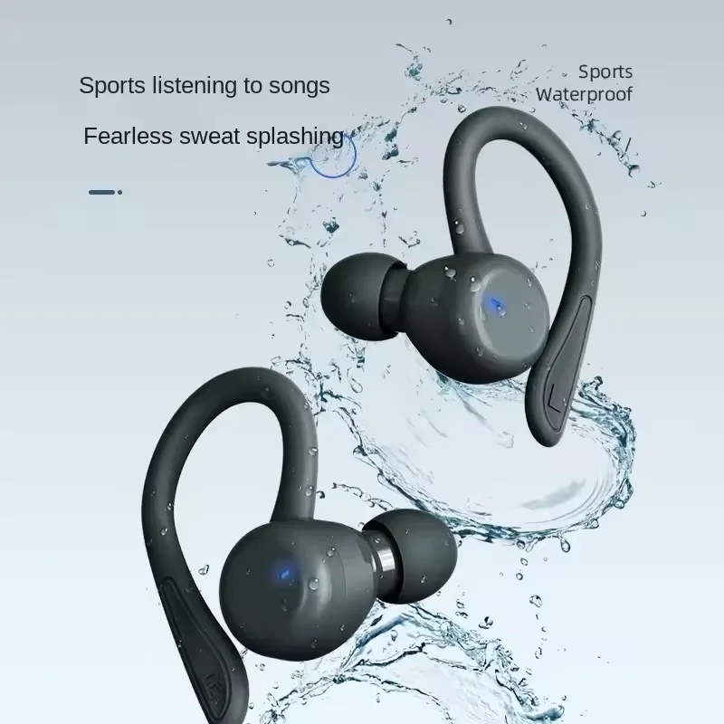 New delay free hanging ear wireless Bluetooth earphones with ultra long battery life and waterproof performance for sports