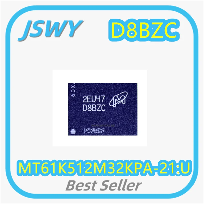 (1/5 Piece) MT61K512M32KPA-21:U Silkscreened D8BZC Single 2G GDDR6X 16G Memory Chip Brand New Original Fast Shipping