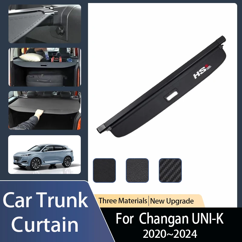 Car Trunk Curtain Covers For Changan UNI-K UNI K 2020 2021 2022 2023 2024 Rear Trunk Rack Partition Shelter Set Auto Accessories