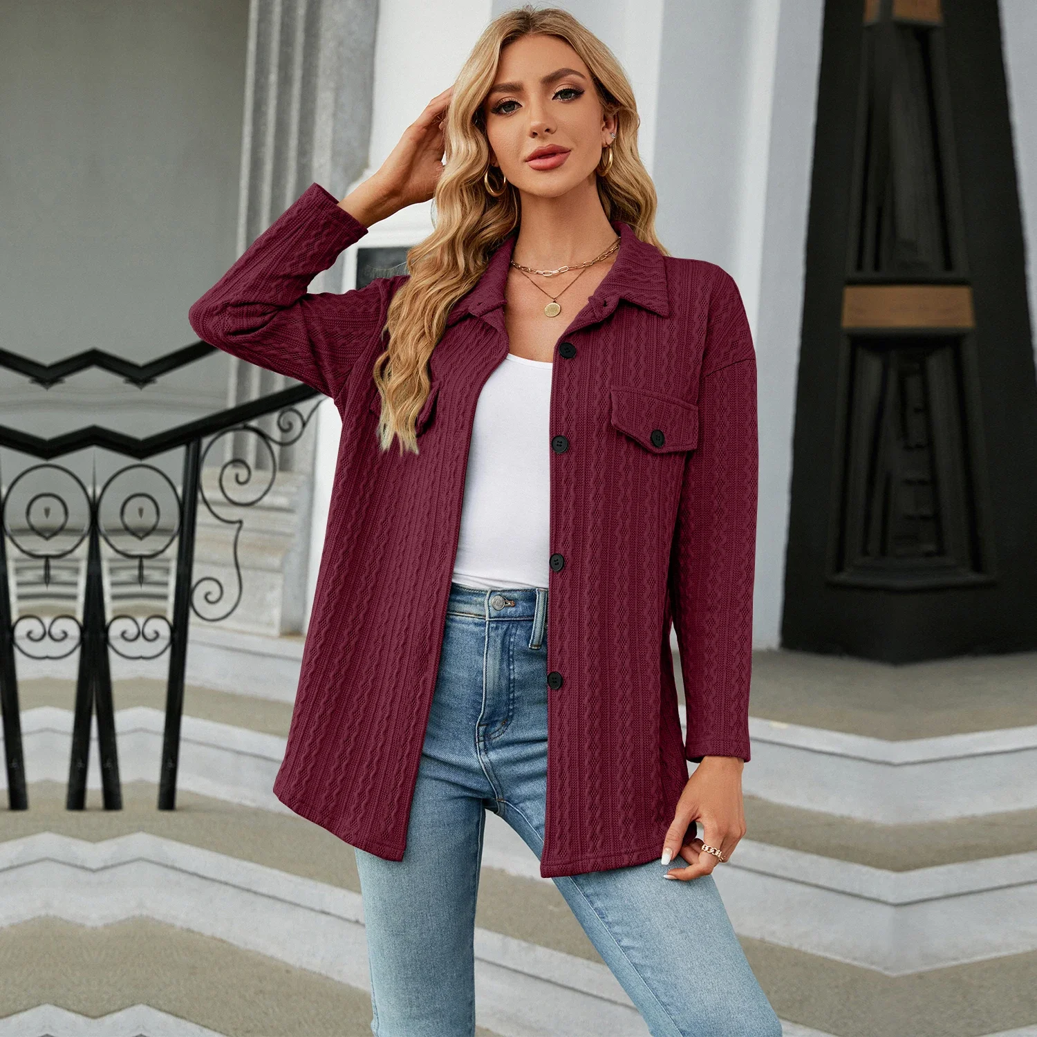 Moda mulher blusa roupas femininas elegante outono inverno camisas verde manga longa botão acima topo para roupas femininas