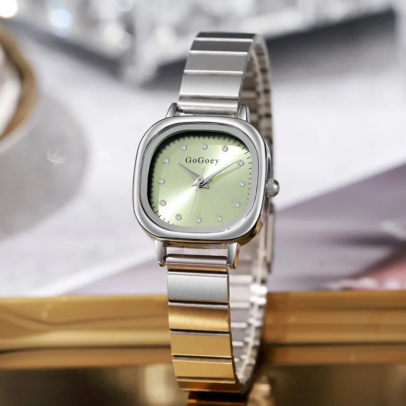 

Роскошные женские кварцевые часы с квадратным циферблатом, модные серебряные наручные часы с ремешком из нержавеющей стали, подарки Montre Femme, дропшиппинг