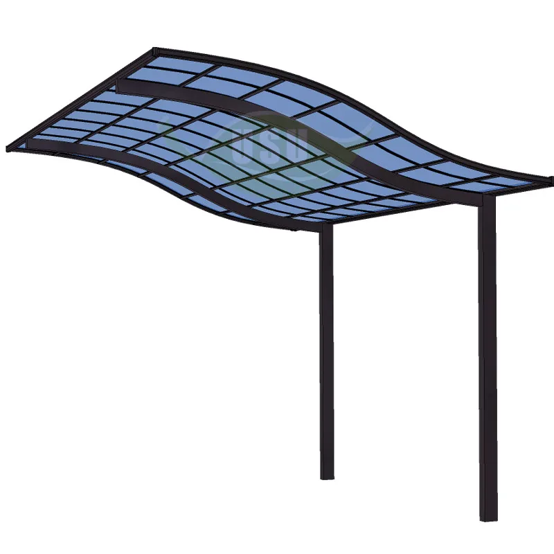 

Навес для автомобильного парка с крышей из поликарбоната для улицы