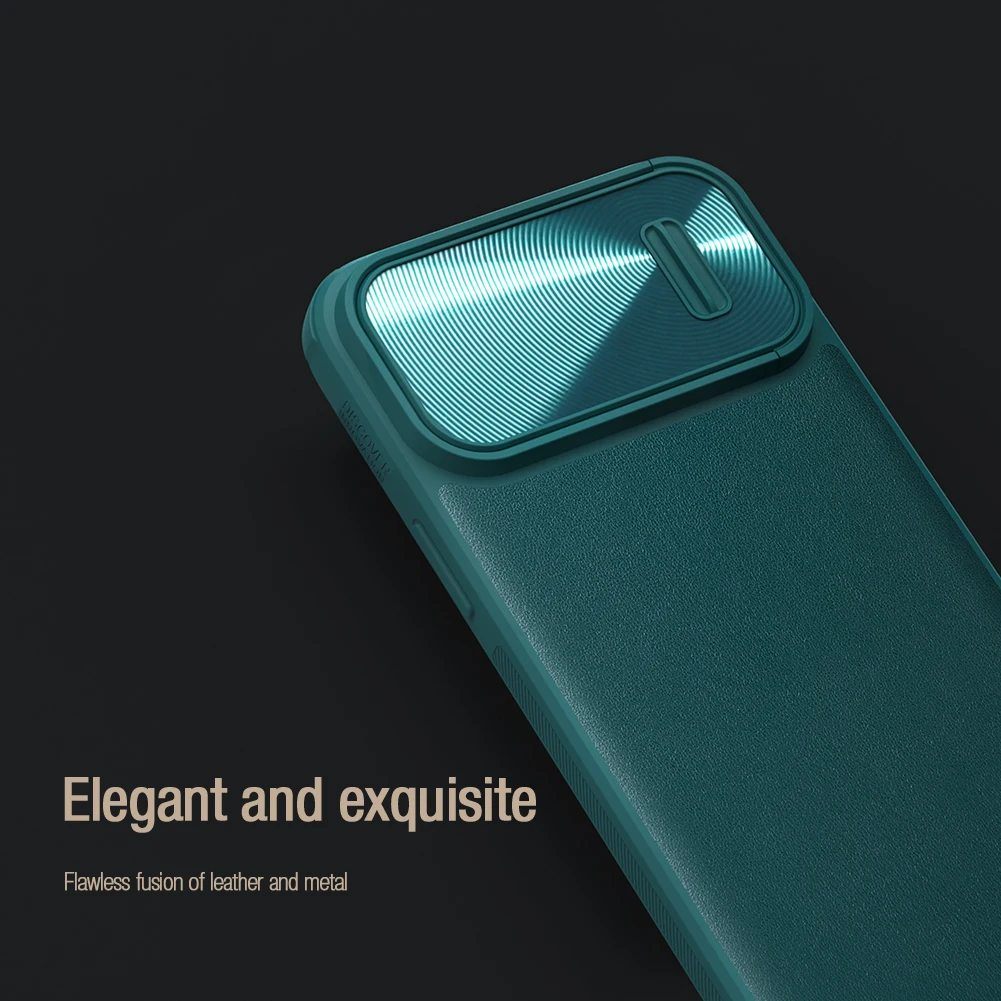 

For iPhone 14 Pro Max Case Nillkin Camshield S Leather Case Lens camera Slide Protector Back Cover Phone Case