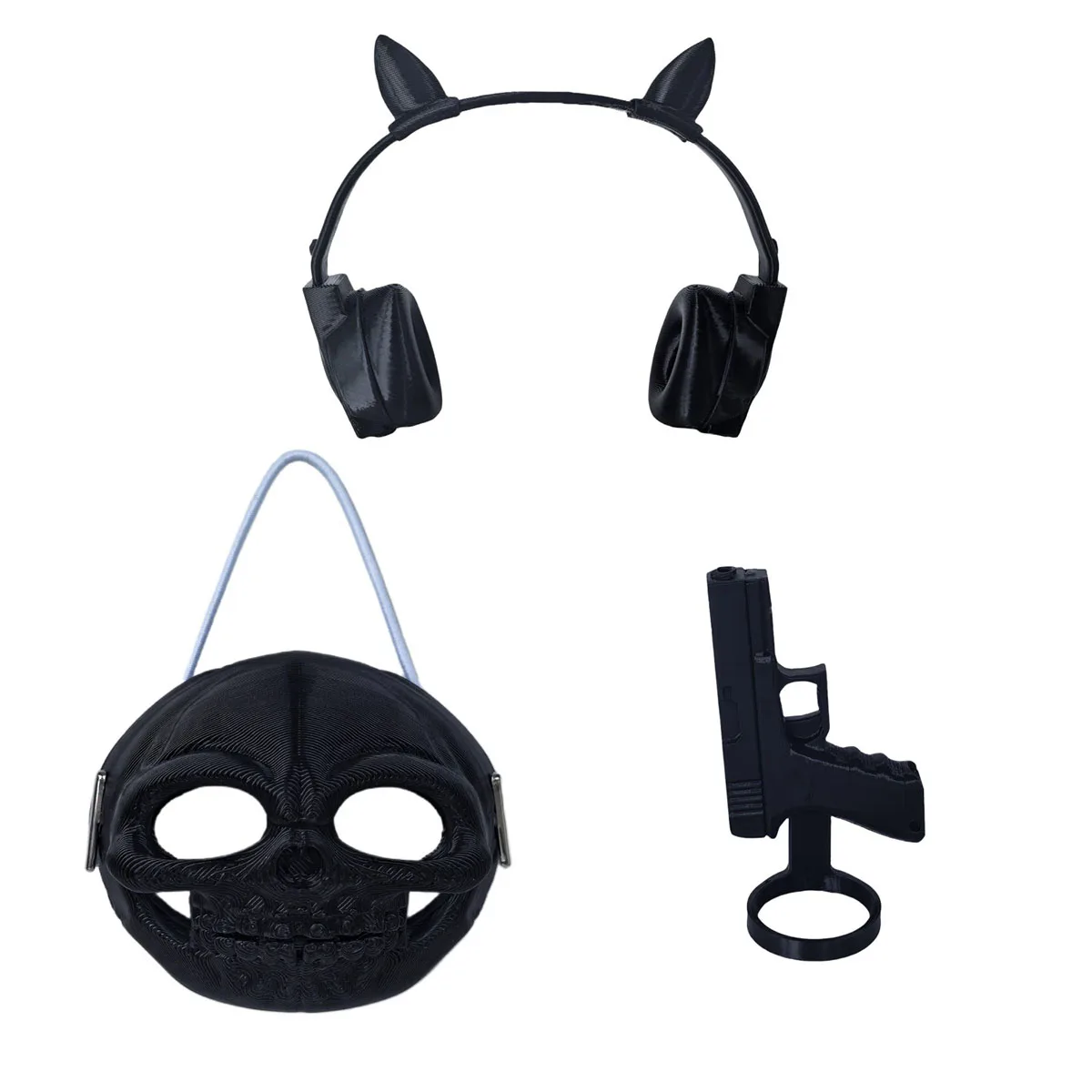 مجموعة مضحكة من القطيفة - سماعات رأس قناع إبداعي، إكسسوارات ذاتية الصنع لملابس الهالوين من Labubu