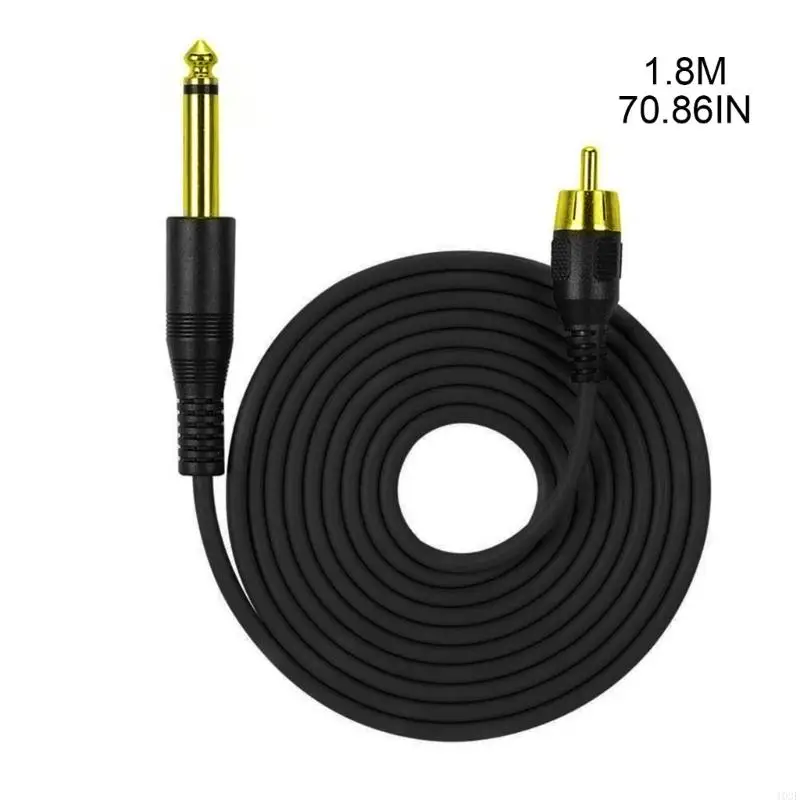 103f RCA Línea Conector chapado en oro 6.35 mm Machas tatuaje masculino Machas tatuaje tatuaje Cable alimentación