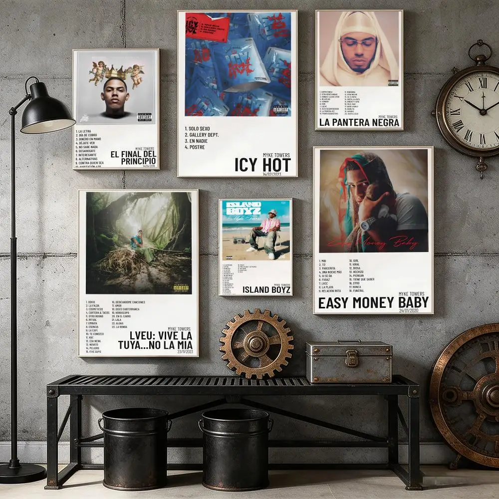 Singer M-Myke T-Towers Painting Calligraphy Canvas Poster Bedroom Living Room bar Hallway House interior Wall Decor