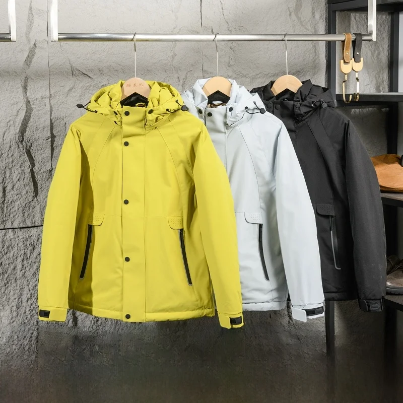 

Мужская пуховая куртка Tech Graphene: утепленная, для активного отдыха, осенне-зимняя, ветро- и водонепроницаемая, теплая, в спортивном стиле, однотонная